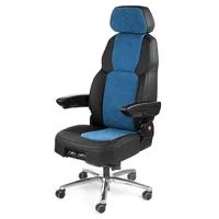UnitedSeats C8 stoel leer met stof zwart/blauw US.291774 24-uurs stoel