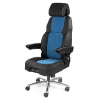 UnitedSeats C8 stoel leer met stof zwart/blauw US.291765 24-uurs stoel