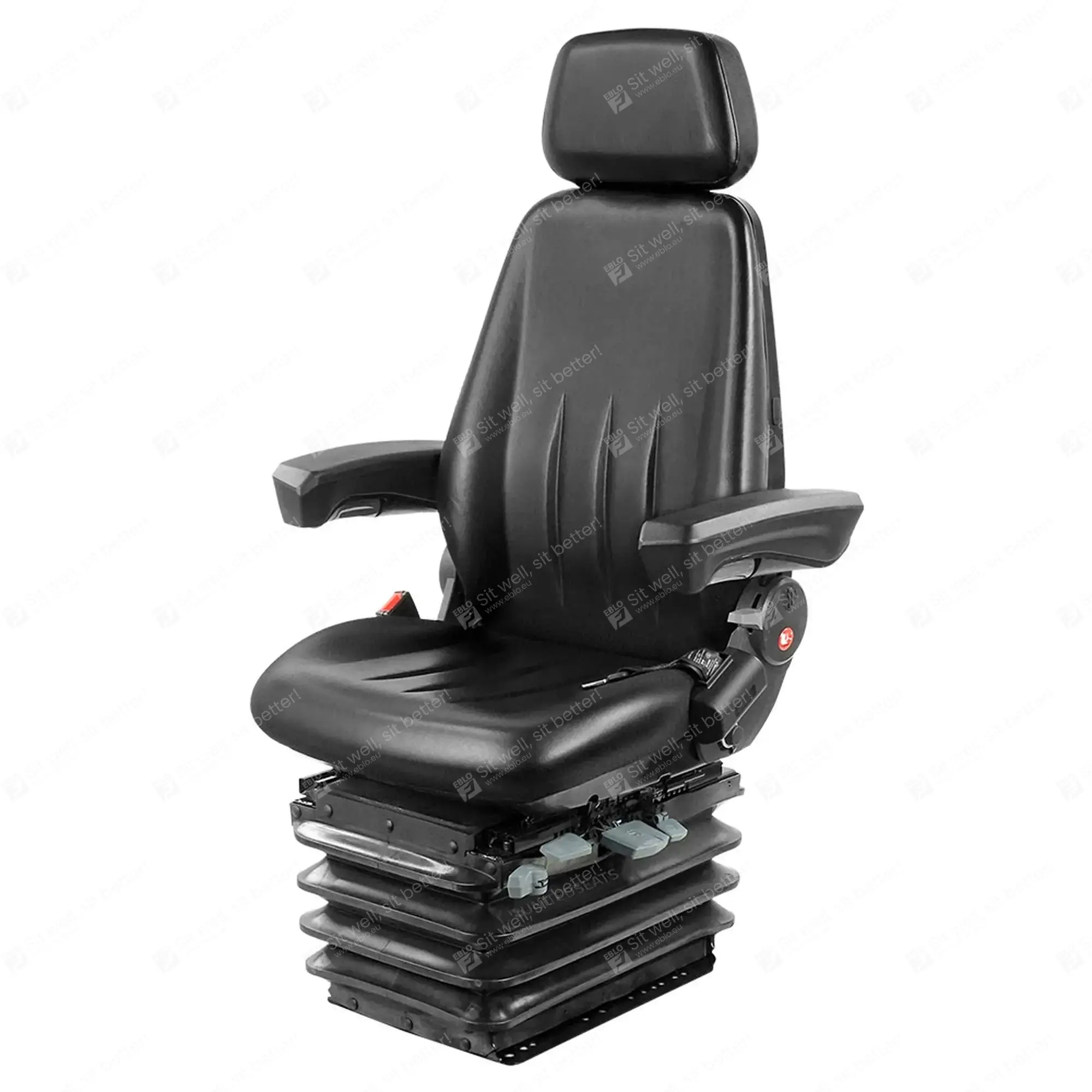 UnitedSeats Highlander stoel pvc 12 Volt US.100011 Bouwmachinestoel