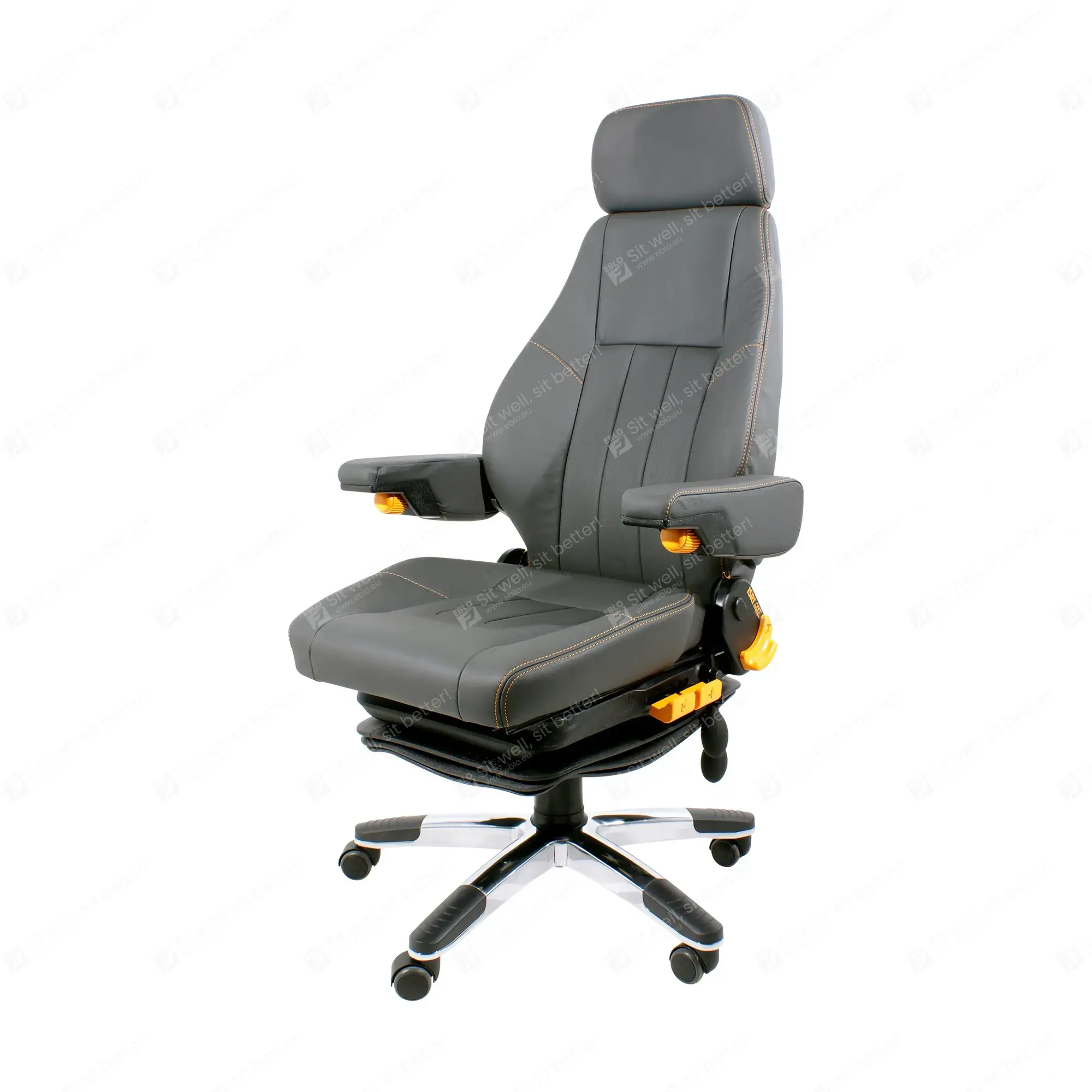 ISRI 1000/517 - 24/7 GR stoel leer IS.210100 Kantoorstoel