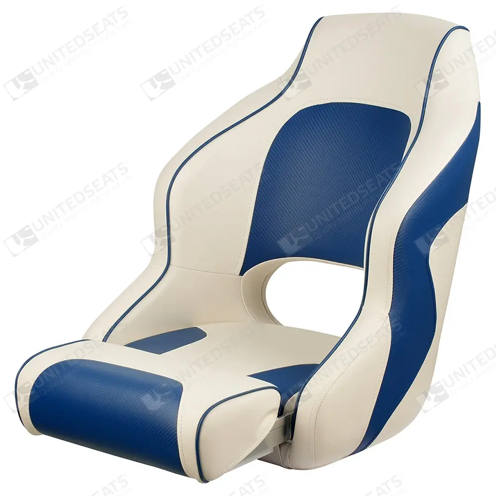 UnitedSeats stoel pvc wit/blauw US.114300BL bootstoel