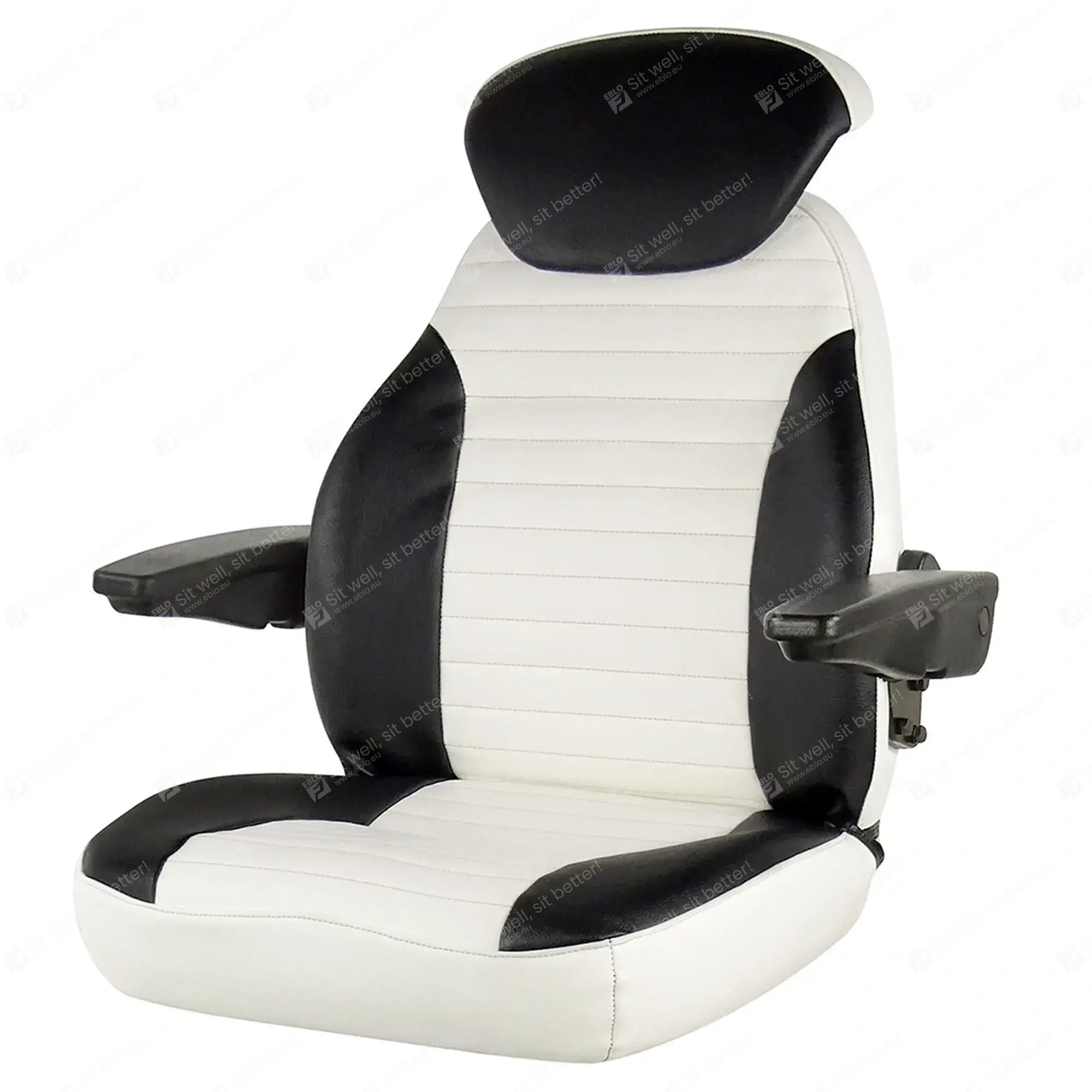 UnitedSeats C1 stoel pvc zwart/wit US.102901 Stuurstoel