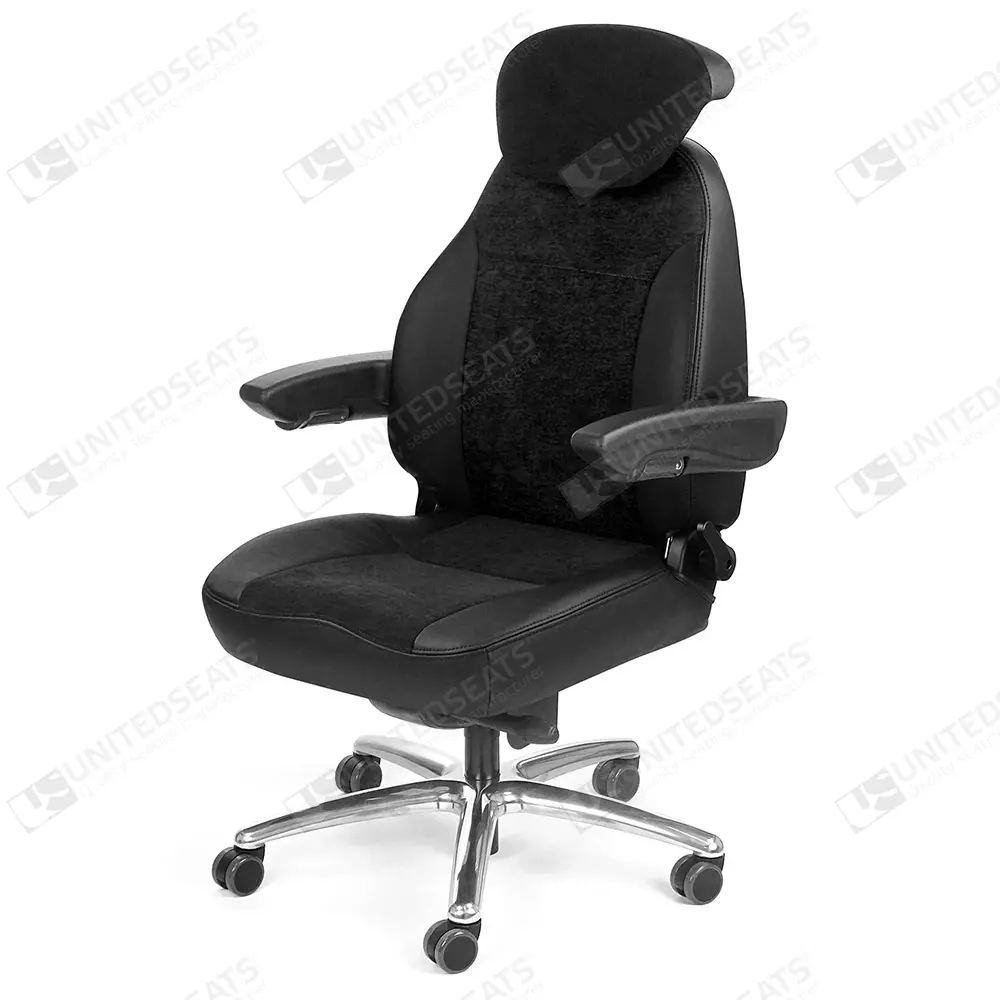 UnitedSeats C1 stoel leer met stof zwart US.291769 bureaustoel