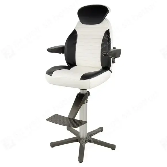US.170010 UnitedSeats C1 stoel pvc zwart/wit incl. poot UnitedSeats C1 stoel pvc zwart/wit incl. poot US.170010 Stuurstoel