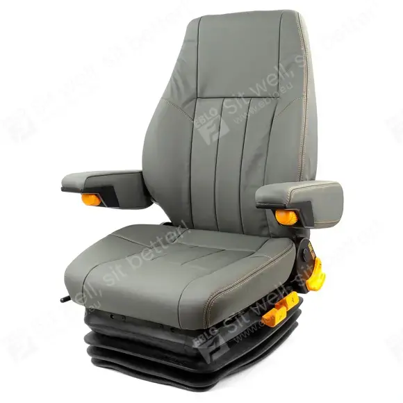 IS.100090 ISRI 1000/517 stoel leer grijs ISRI 1000/517 stoel leer grijs IS.100090 A1237 Camperstoel