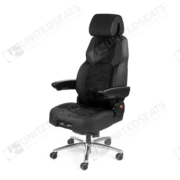 UnitedSeats C8 stoel leer met stof zwart US.291773 24-uur stoel