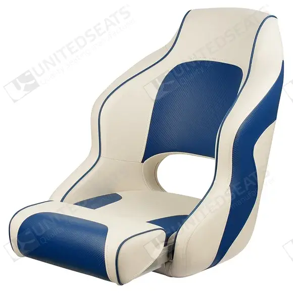 UnitedSeats stoel pvc wit/blauw US.114300BL bootstoel