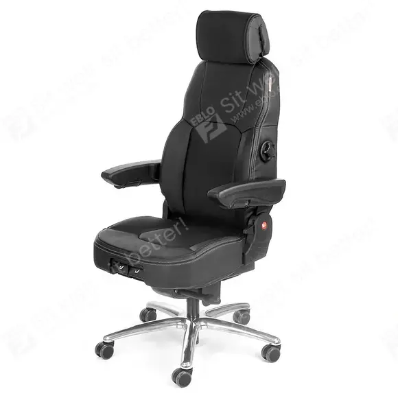 US.291766 UnitedSeats C8 stoel leer zwart UnitedSeats C8 stoel leer zwart US.291766 Bureaustoel
