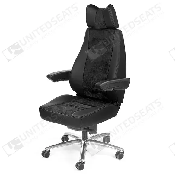UnitedSeats C4 stoel leer met zwarte stof US.291771 24-uurs stoel